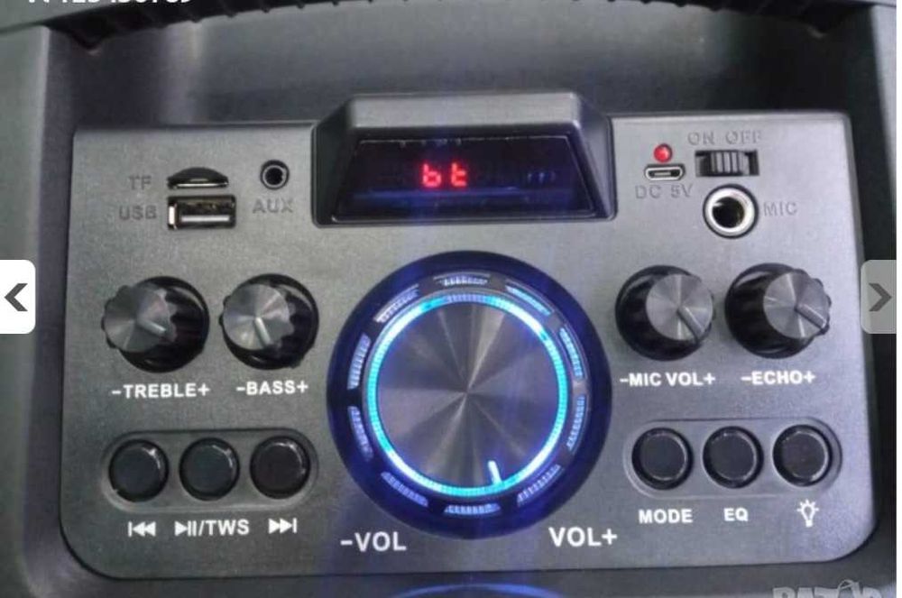 Нова Cobra ZQS8210 2х8 120W ПРЕНОСИМА КАРАОКЕ КОЛОНА цветомузика двоен