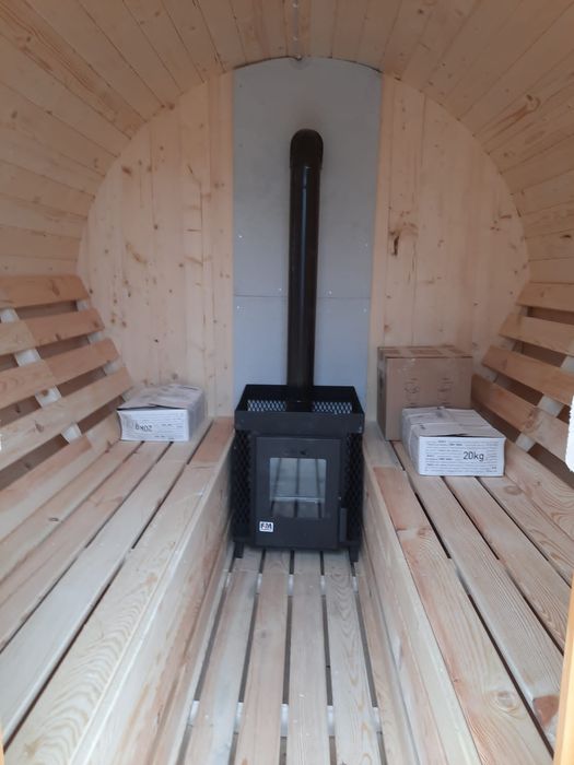 Sauna exterioara tip butoi/ ciubar (barrel sauna)