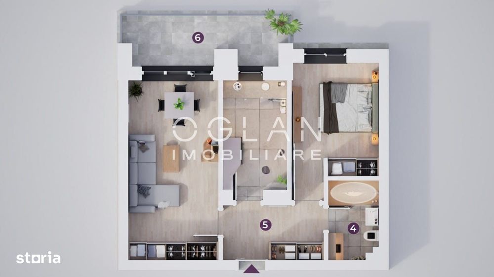 Apartament 2 camere, 0% comision – 51 mp + terasa