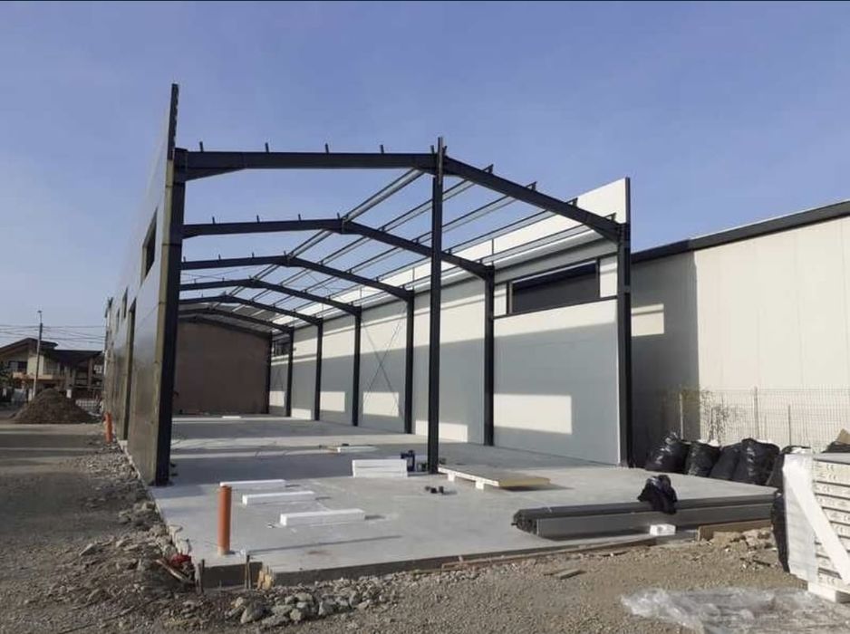 Vand hale metalice hala ,structura metalica diferite mărimi  cu panou sandwich  sau fara