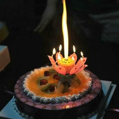 Музикална Свещ лотос, Свещичка за Рожден ден, Розов Свещ за торта