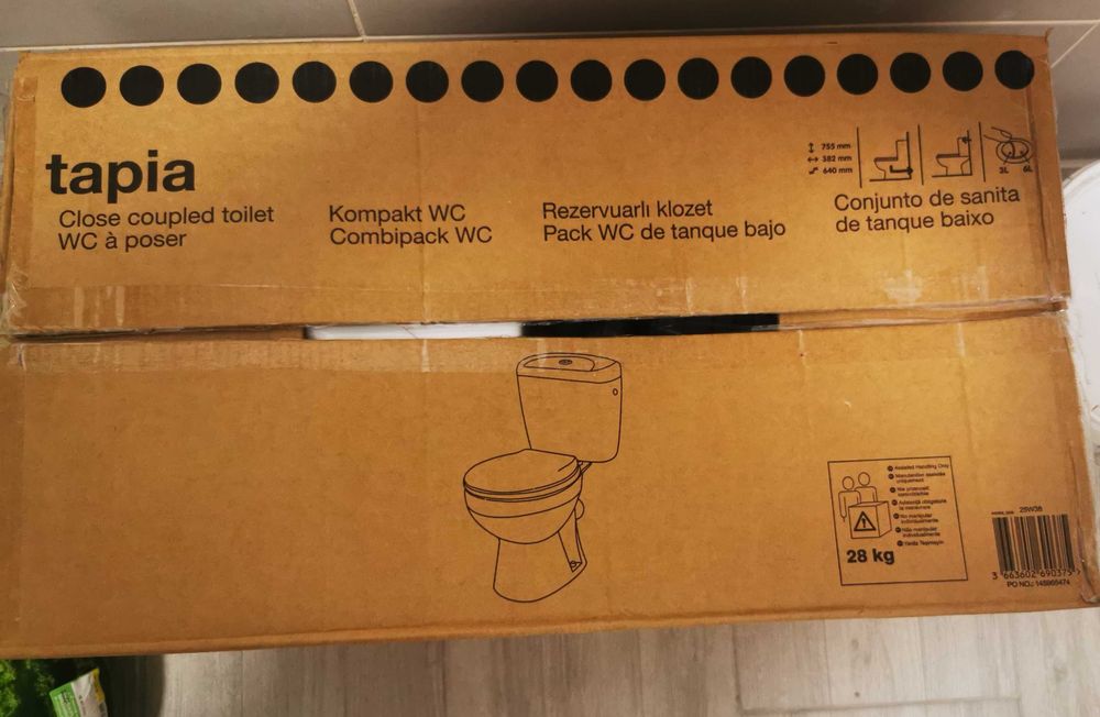 Set vas WC pe pardoseala cu rezervor cu mecanism si capac polipropilena
