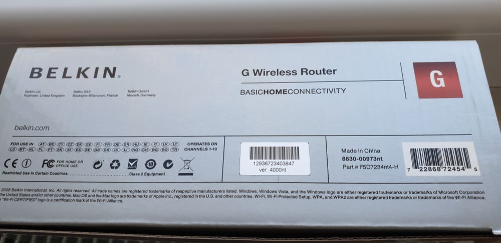 Router BELKIN G Wireless F5D7234-4