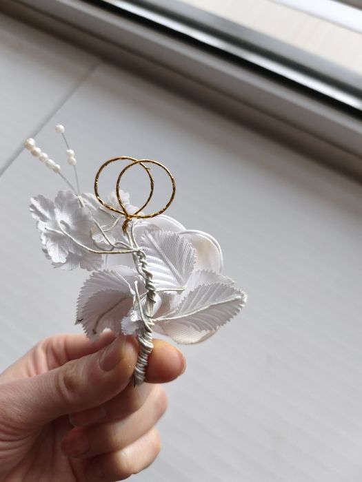 Свадебный венок бутоньерка