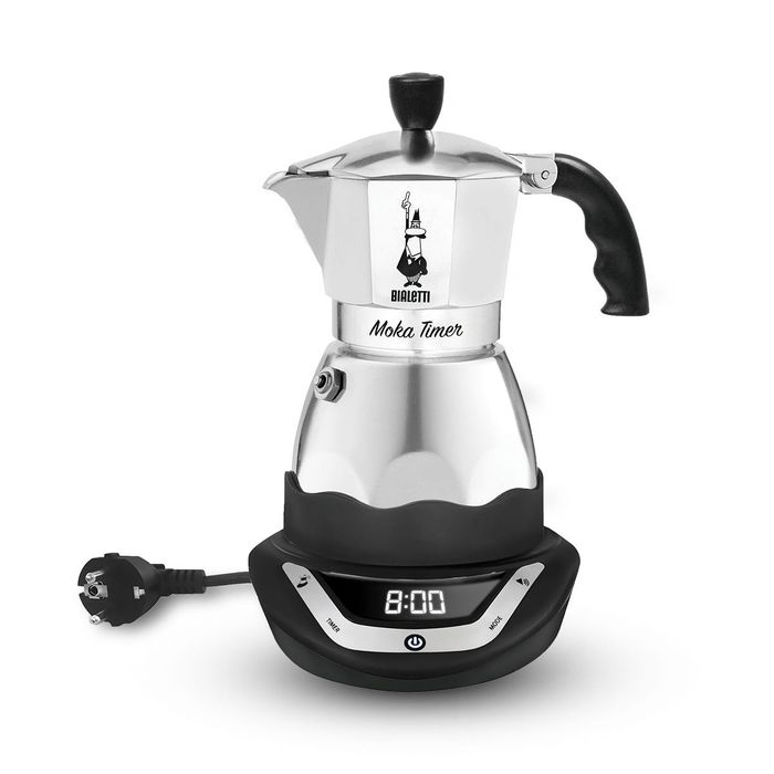 Електрическа кафе машина Bialetti Moka Timer (365 W, сребриста)