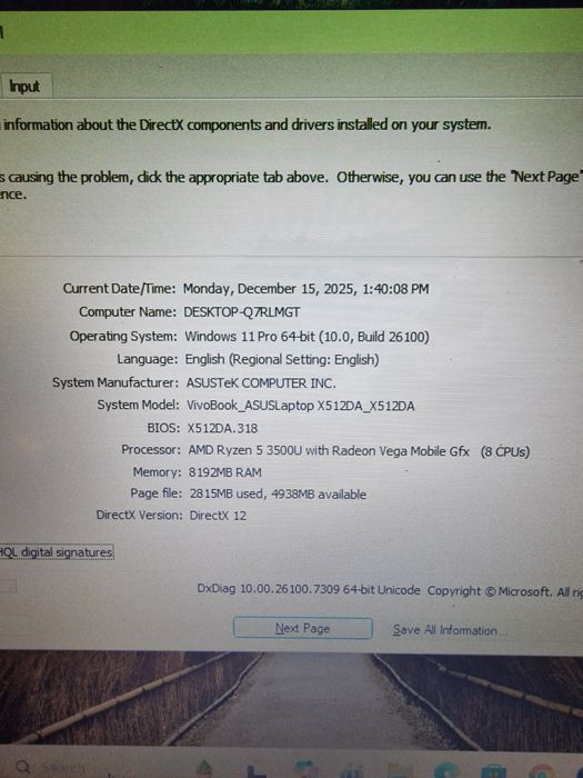 Laptop Asus Vivobook X512D