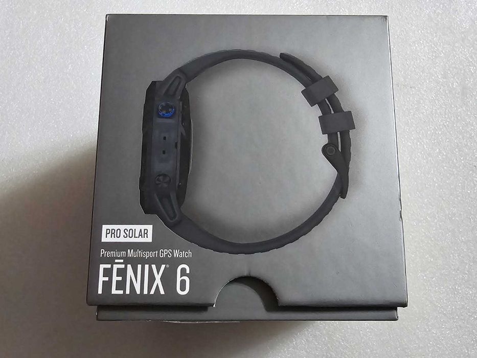 Ceas smart Garmin Fenix 6 PRO Solar Titanium carbon gray DLC, black