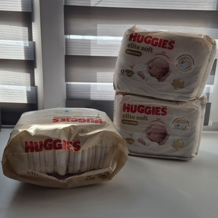 Продам подгузники Huggies elit soft 0