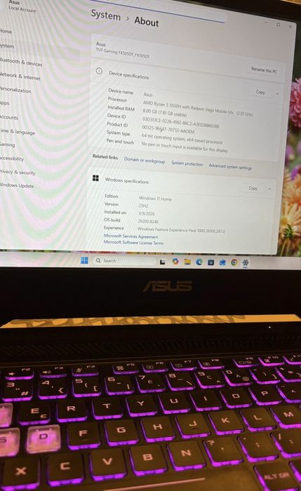 Laptop Asus Tuf FX505DT