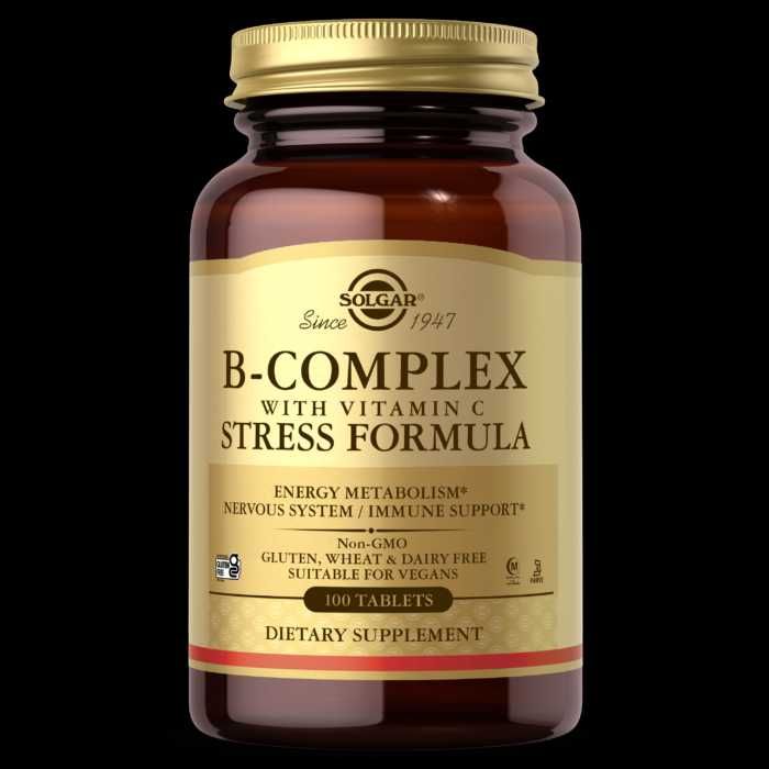 B-Complex+ vit C STRESS FORMULA Solgar 100 шт Б комплекс стресс форм