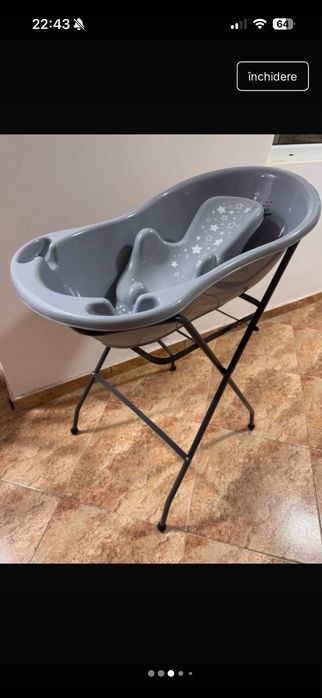 Cadita cu suport metalic ca noua