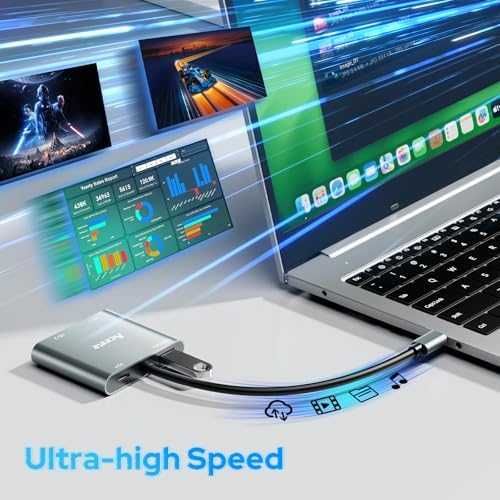 Нов 4 в 1 хъб USB-C към Dual HDMI адаптер 4K 60Hz за Windows MacBook Chromebook