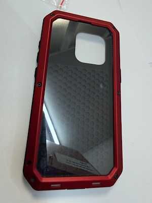 Carcasa iPhone 16 Pro Alu. total protectie, 100%, pe rosu 39 lei