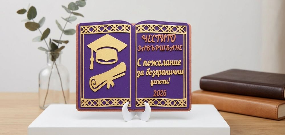 Персонализирани 3D книжки с пожелания за бал и дипломиране 2026