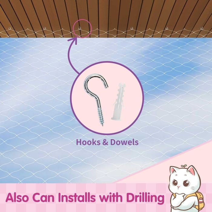 Мрежа за тераса за котки Nobleza 8 x 3 м