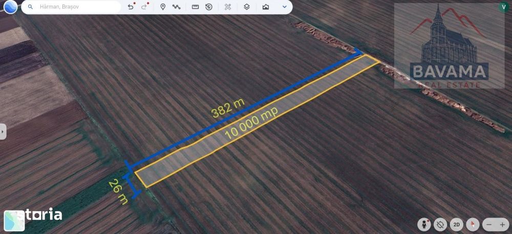 Teren extravilan de vanzare - 10 000 mp -Sud Harman
