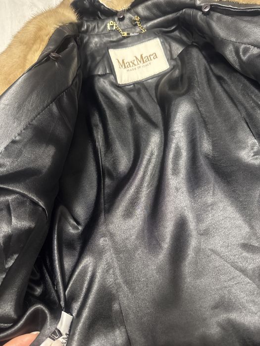 Haina din piele naturala cu blana de nurca