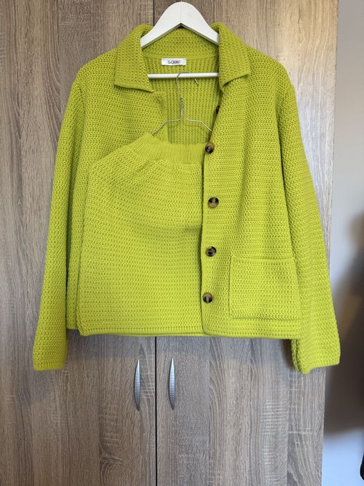 Сет плетиво, жилетка и пола