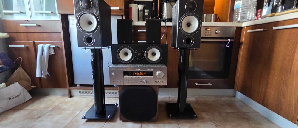 Продавам тонколони+център+съраунд колони на марката bronze audio +ресивър yamaha