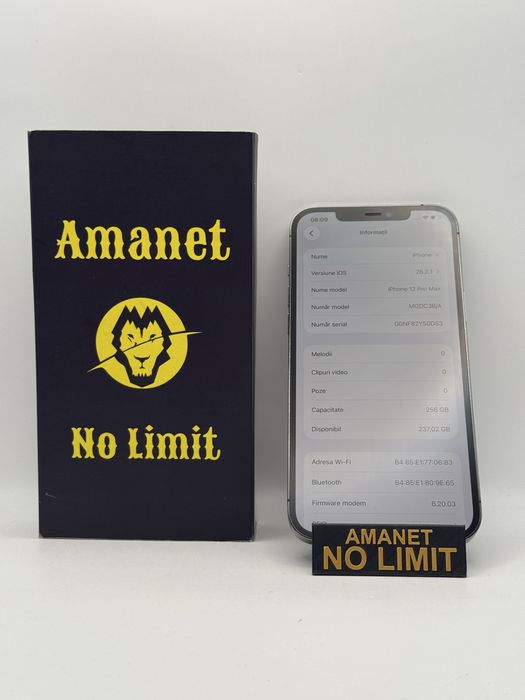 iPhone 12 Pro Max 256GB Baterie 81% ,  AMANET NO LIMIT , Ca NOU!!! Garantie 12Luni.