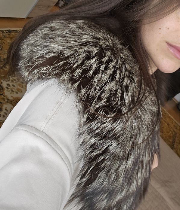 Guler blana naturala vulpe ecru negru