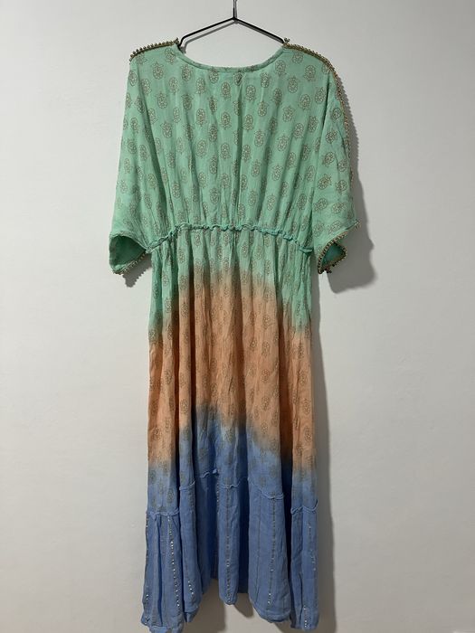 Rochie boho din 100% vascoza cu degrade pastel • Made in India