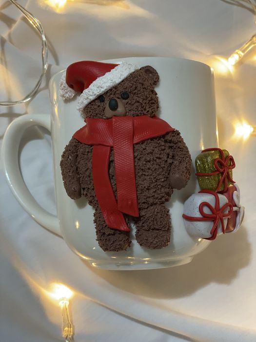 Cana decorata manual cu lut polimeric