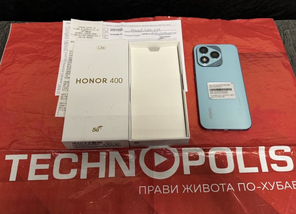 ЧИСТО НОВ 256GB Honor 400 lite 5G Technopolis Гаранция до 2г. Green