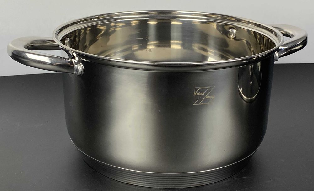 Oala inox 6.4 litri cu capac de sticla pentru gatit zilnic