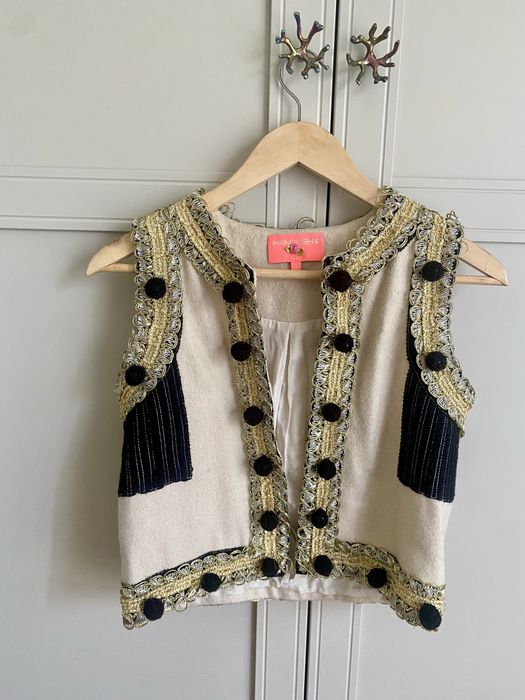 Vesta din lana cu aplicatii Manoush, masura 36/S