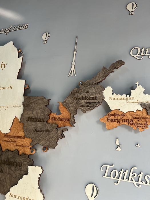 3d O’zbekiston xaritasi, Yogochli xarita, 3д Карта Узбекистана