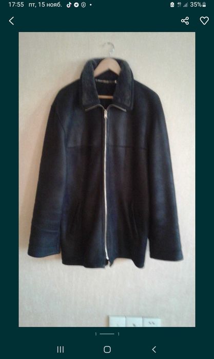 Натуральная мужская дублёнка, облегчённая. ХОРОШЕЕ КАЧЕСТВО.