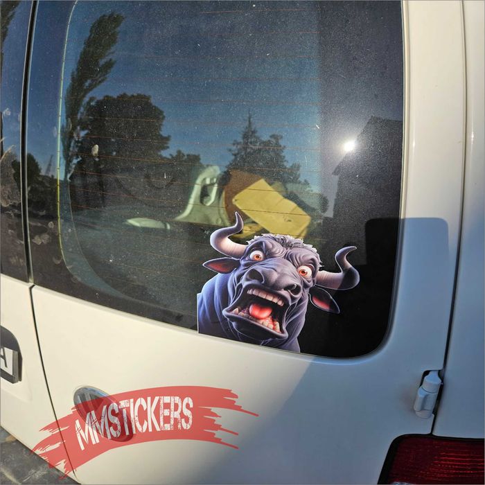 авто Забавен Стикер с Бивол „Кой ме засече?!“