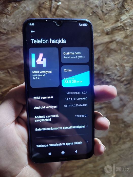 Redmi not 8 2021