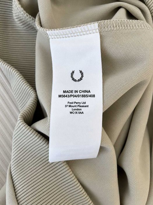 Bluză Fred Perry Half Zip Track Top bărbați, Light Oyster, inserții rib, mărimea L