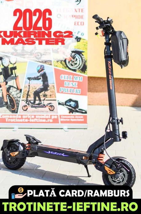 Trotineta electrica KuKirin G2 MASTER 2026, Dual Motor 2x1000W, 65 km/h, NOUA, SIGILATA, GARANTIE 2 ANI
