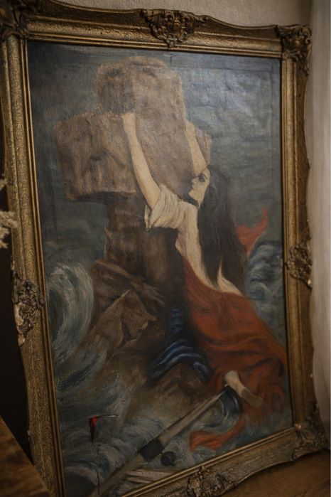 Tablou vechi, dimensiuni mari, ulei, rama originala