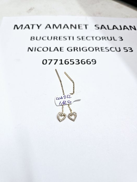 Vand cercei din aur 14 k 1.42 g cod 952