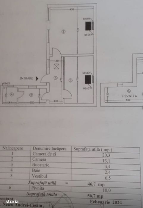 Vânzare casă cu 2 camere în curte comună cu vecini liniștiți
