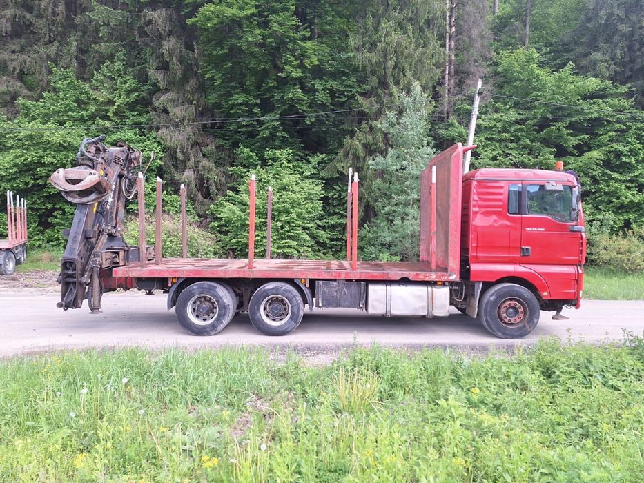 MAN TGA 480 2006 macara Loglift 145Z transport forestier lemn bustean