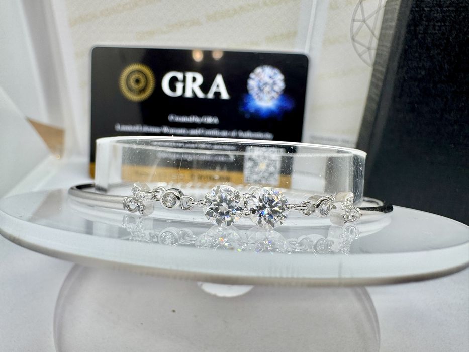 Сребърна гривна с мойсанит (Диамант) 1 карат