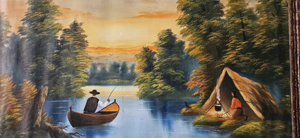 Vand Tablou Vechi cu rama ornamentala(are peste 40 de ani)