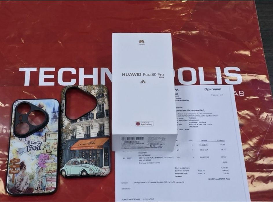 КАТО НОВ 512GB Huawei Pura 80 Pro Гаранция Технополис 2028 Glazed White