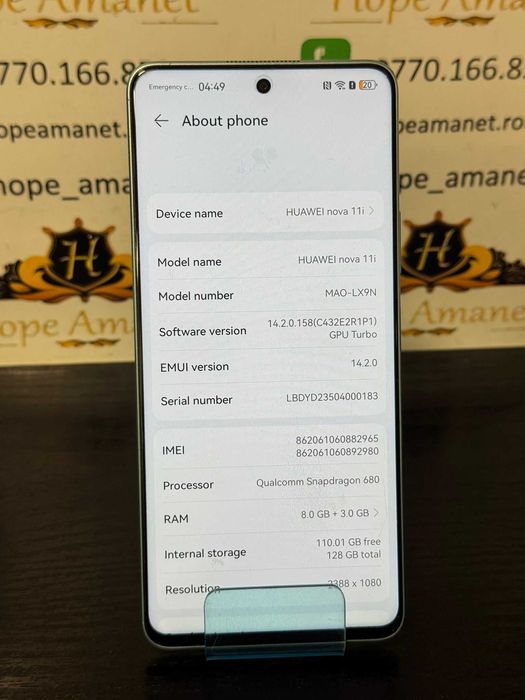 Hope Amanet P10/HUAWEI NOVA 11I