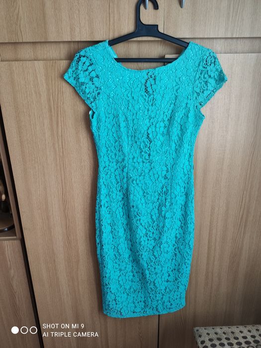 Rochie Turcoaz Dantelă de zi