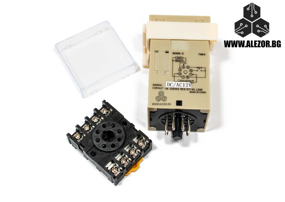 Реле за време, Циклично, 12 VDC, 1NO+1NC, 250 VAC, 5 A, 20200146