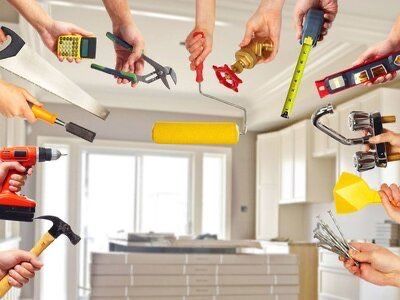 Строительная бригада.Строителтные работы.Левкас.Маляры.