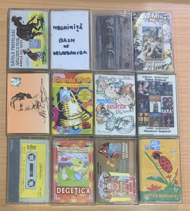 Vinyl-uri povesti, casete audio,cantece copii, limba germana si romana