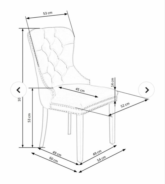 Scaun tapitat dining MIYA, gri/negru, stofa catifelata, 54x60x100 cm