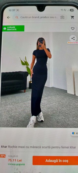 Rochie maxim cu mânecă scurtă